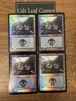 MTG *4 Retro Foil Swamp Basic Land 443* (NM) Commander Masters Magic - Image 1