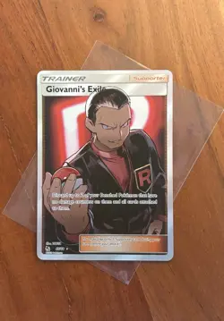 Giovanni's Exile (Full Art) 67/68 Hidden Fates Holo Pokemon - Image 1