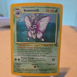 Vintage Pokemon Jungle Set Venomoth Holo Rare Card 13/64 (Unlimited, English) LP - Image 1