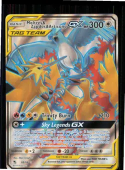 Moltres & Zapdos & Articuno GX 66/68 Ultra Rare Hidden Fates Pokemon Near Mint - Image 1