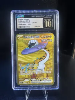 2024 POKEMON SV05 TEMPORAL FORCES RAGING BOLT EX HOLO HYPER RARE #218/162 CGC 10 - Image 1