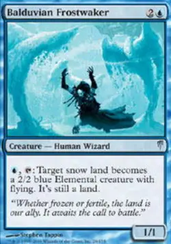 Moderate Play, English MTG Foil Balduvian Frostwaker - Foil Coldsnap Magic the G - Image 1