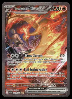 Pokemon Cards Team Rocket's Moltres ex 229/182 Destined Rivals NM *1 - Image 1