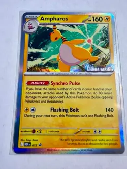Pokemon Ampharos #75 Chaos Rising Pre-Release Staff Promo NM - Image 1