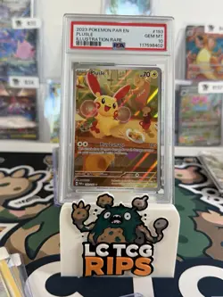 2023 POKEMON PAR EN-PARADOX RIFT #193 PLUSLE ILLUSTRATION RARE PSA Gem MT 10 - Image 1