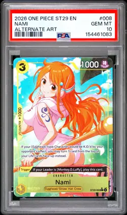 2026 One Piece Nami Alternate Art ST29-008 PSA 10 Gem Mint - Image 1