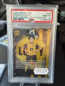2025 ONE PIECE EN MONKEY D. LUFFY BVB X ONE PIECE MATCH DAY '25 #003 PSA 10 - Image 1