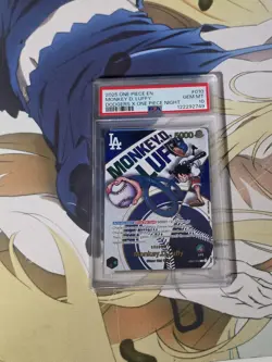 2025 ONE PIECE PROMOS DODGERS X ONE PIECE NIGHT #010 MONKEY D. LUFFY PSA 10 - Image 1