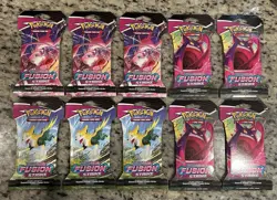 Lot of 10 Packs Pokemon Sword & Shield Fusion Strike Sleeved Booster Card Pack 820650809170 - Image 1