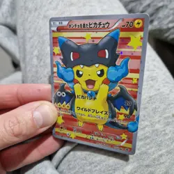 Pokemon Mega Charizard Pikachu Holo Promo Japanese Style Full Art Card - Image 2