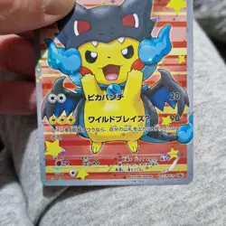 Pokemon Mega Charizard Pikachu Holo Promo Japanese Style Full Art Card - Image 4