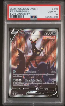 Pokemon Card Umbreon V 189/203 PSA 10 Evolving Skies - Image 1