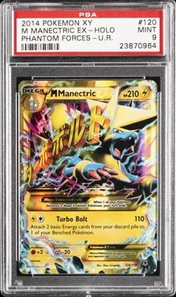 2014 POKEMON XY PHANTOM FORCES ULTRA RARE #120 M MANECTRIC EX PSA 9 - Image 1