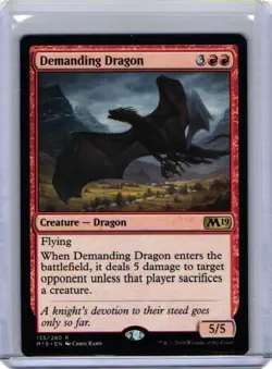 MTG Magic the Gathering Demanding Dragon (135/333) Core Set 2019 LP - Image 1
