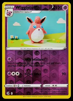 Pokemon Card Wigglytuff 111/264 Fusion Strike Reverse Holo Uncommon - Image 1