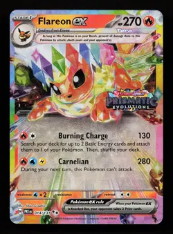 Flareon ex 014/131 Promo Prismatic Evolution Stamped Pokemon Card - Image 1