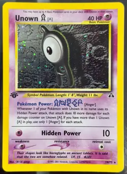 Unown [A] 14/75 Neo Discovery 1st Edition Holo Rare Pokemon Card 2001 - Image 1