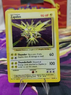 Pokemon TCG Zapdos Base Set Holo Unlimited Rare Highplay/damaged Vintage Card - Image 1