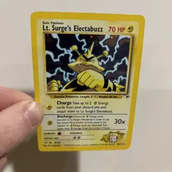 Pokemon Lt. Surge's Electabuzz Gym Heroes Holo Rare 6/132 Holo Swirl - Image 2
