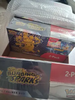 Pokemon TCG Surging Sparks ETB & Booster Bundle Costco 2-Pack NEW Factory Sealed - Image 3