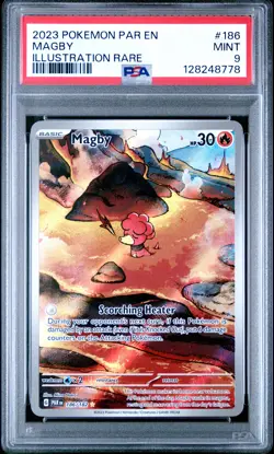 2023 POKEMON PAR EN-PARADOX RIFT ILLUSTRATION RARE #186 MAGBY PSA 9 - Image 1