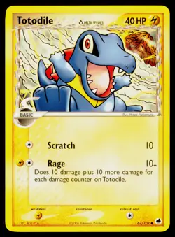 Totodile Delta Species - Normal 67/101 Common Pokemon Dragon Frontiers NM - Image 1
