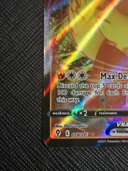 Pokemon Flareon VMax 018/203 Evolving Skies Ultra Rare Holo LP - Image 5