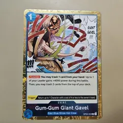 Gum-Gum Giant Gavel OP03-055 JOLLY ROGER FOIL Holo PRB-01 The Best One Piece TCG - Image 1