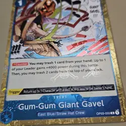Gum-Gum Giant Gavel OP03-055 JOLLY ROGER FOIL Holo PRB-01 The Best One Piece TCG - Image 2