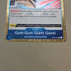 Gum-Gum Giant Gavel OP03-055 JOLLY ROGER FOIL Holo PRB-01 The Best One Piece TCG - Image 4