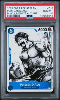 One Piece - Ace & Newgate Starter Deck ST22-010 Portgas.D.Ace Alt Art PSA 10 - Image 1