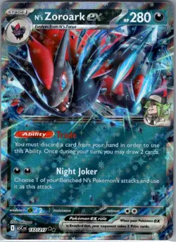 N's Zoroark ex 137/217 ME: Ascended Heroes - Pokemon Card - NM - Image 1