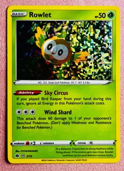 Rowlet 2/15 Holo | McDonald's Promos 2022 | 2022 Pokemon TCG Card | LP - Image 1