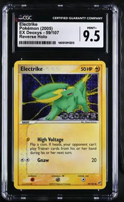 CGC Graded 9.5 Mint+ Electrike 59/107 EX Deoxys Reverse Holo Pokemon Card - Image 1