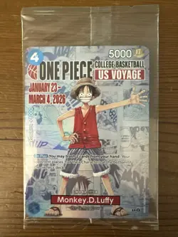 Monkey D. Luffy P-055 One Piece College Basketball US Voyage Promo Card SEALED - Image 1