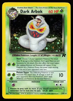 Dark Arbok 2/82 Unlimited Holo SWIRL Team Rocket Pokemon Card - Image 1