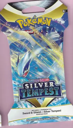 Pokemon "Silver Tempest" 10-Card Sealed Sleeved Booster (Lugia) X1 - Image 1