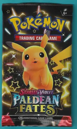 Pokemon "Paldean Fates" 10-Card Sealed Booster Pack (Shiny Pikachu) X1 - Image 1