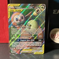 Pokemon Rowlet & Alolan Exeggutor GX 214/236 Ultra Rare Full Art Holo Tag Team - Image 1