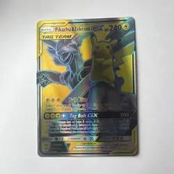 Pokemon TCG SM-Team Up Pikachu & Zekrom GX TAG TEAM Full Art Holo 33/181 - Image 1