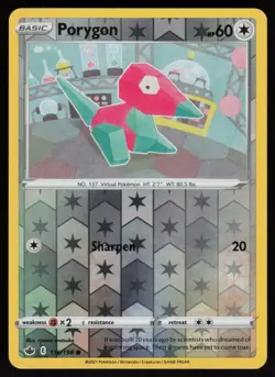Reverse Holo Porygon 116/198 Chilling Reign ryoma uratsuka Art Pokemon TCG Card - Image 1