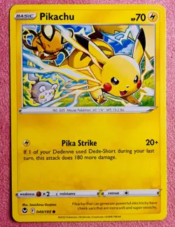 Pikachu 049/195 Non Holo | Silver Tempest | 2022 Pokemon TCG Card | NM - Image 1