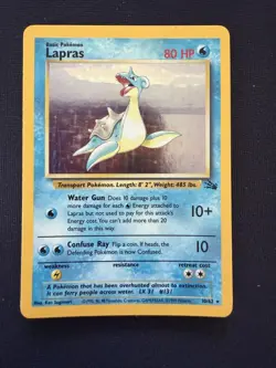 Lapras Holo Rare 10/62 - Pokemon - Fossil Unlimited NM / LP - Image 1