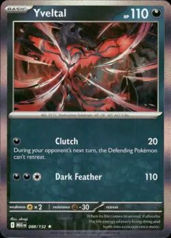 Yveltal 088/132 Rare Mega Evolution Pokemon Holo Near Mint - Image 1