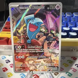 TCG Pokemon Team Rocket's Wobbuffet 203 SV Promo Holo HP110 EN - Image 2