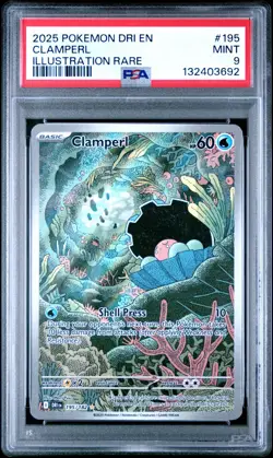 Clamperl 195/182 Illustration Rare MINT PSA 9. Pokemon S&V Destined Rivals - Image 1