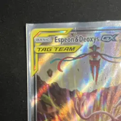 Pokemon Espeon & Deoxys GX SM240 SM Black Star Promo TAG TEAM Holo - Image 2