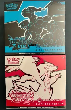 Black Bolt and White Flare Pokemon Center PC ETB Elite Trainer Box SEALED - Image 1
