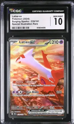 Pokemon Latias ex 239/191 SIR Special Illustration Rare Surging Sparks CGC 10 - Image 1