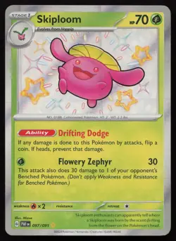 Skiploom 097/091 Shiny Rare Paldean Fates Pokemon English NM - Image 1